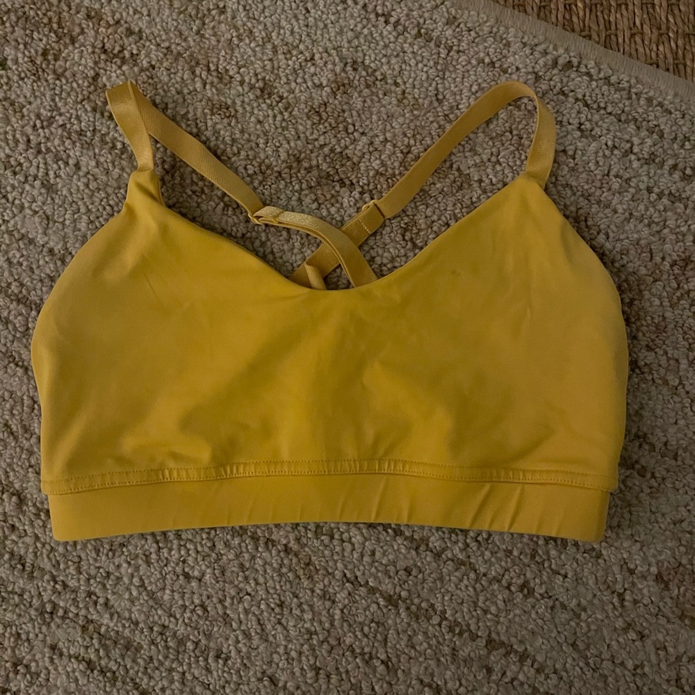 Small yellow sports bra